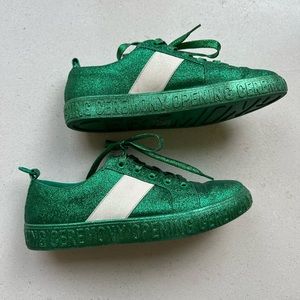 Opening Ceremony Green Glitter Sneakers